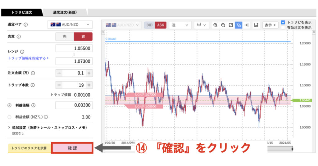 AUDNZDトラリピ新設定